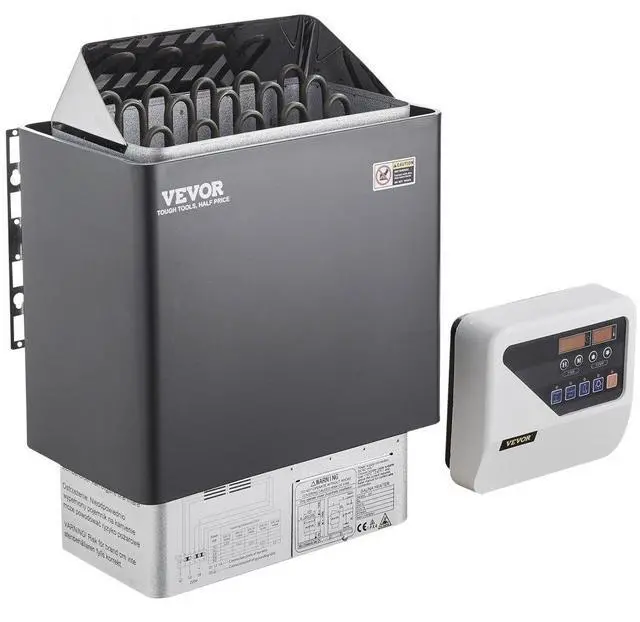 Alt view image 2 of 2 - VEVOR Sauna Heater, 9KW 220V Electric Sauna Stove, Steam Bath Sauna Heater with External Digital Controller, 3h Timer and Adjustable Temp for Max. 317-459 Cubic Feet, Home Hotel Spa Shower Use, FCC C