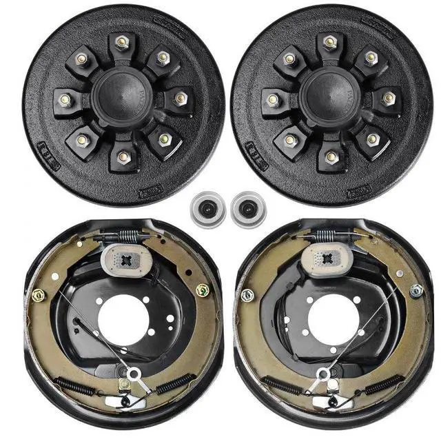 Alt view image 2 of 2 - VEVOR Trailer Hub Drum Kits 8 on 6.5" B.C. with 12" x 2" Electric Brakes, Self-Adjusting Trailer Brake Assembly for 7000 lbs Axle, 5-Hole Mounting, Backing Plates for Brake System Part Replacement