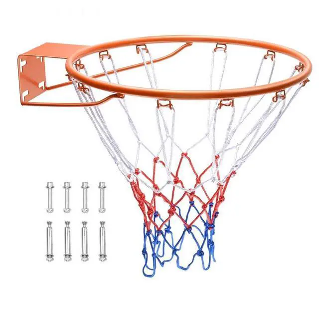 Alt view image 2 of 2 - VEVOR Basketball Rim, Wall Door Mounted Basketball Hoop, Heavy Duty Q235 Basketball Flex Rim Goal Replacement with Net, Standard 18" Indoor and Outdoor Hanging Basketball Hoop for Kids Adults