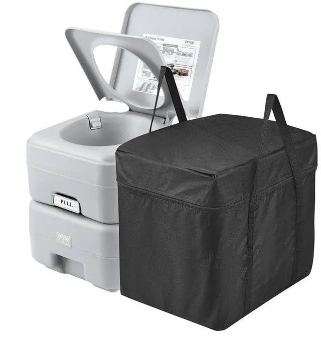 Alt view image 2 of 2 - VEVOR Portable Toilet for Camping, Porta Potty with Carry Bag, 5.3 Gal Waste Tank & 3.2 Gal Flush Tank, Push-Button Pressurized Flush Commode, Leak-proof and Odourless Travel Toilet for Camping Car