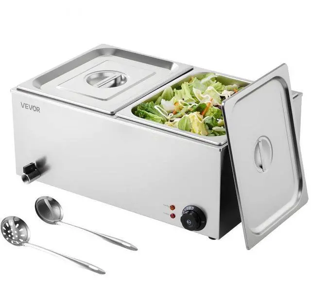 Alt view image 2 of 3 - VEVOR Commercial Electric Food Warmer 3-Pan Countertop Buffet 17QT Bain Marie