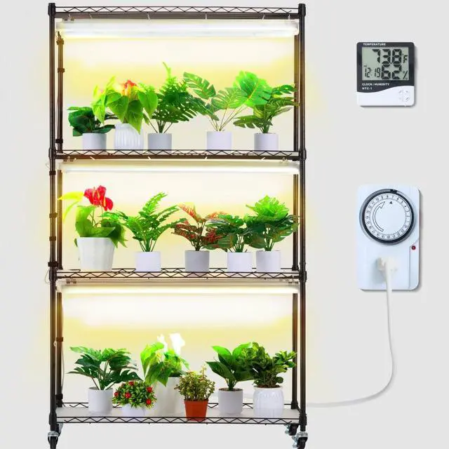 Main image of VEVOR Plant Stand with Grow Light, 4 Tiers Plant Shelf with 3000K 180W LED Full Spectrum Light for Indoor Plants, Grow Light Shelf with Timer for Seed Starting 35.4" L x 13.8" W x 59.1" H