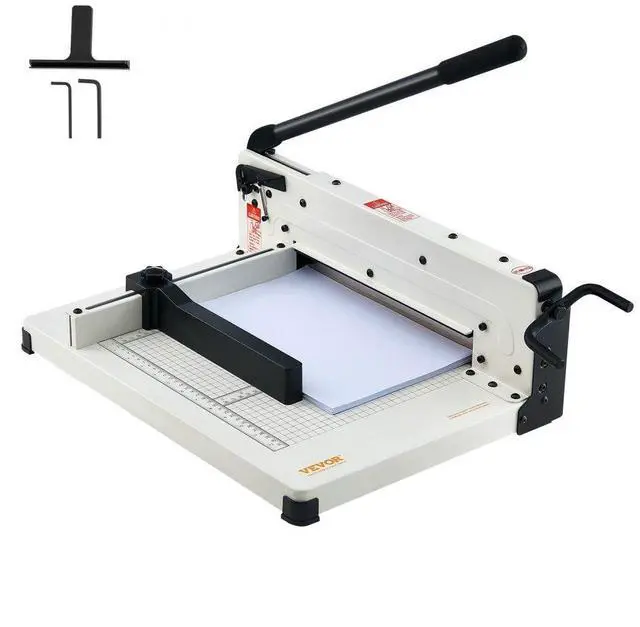Alt view image 2 of 9 - VEVOR Heavy Duty Paper Cutter, 12" Industrial Commercial Guillotine Paper Cutter for A4 Paper, 400 Sheet Capacity, Solid Steel Construction, Stack Paper Trimmer for Office Home School Shop, White
