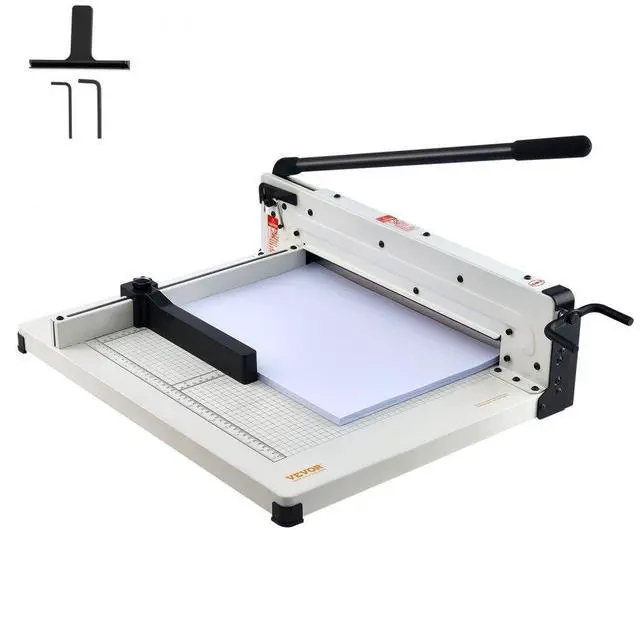 Alt view image 2 of 9 - VEVOR  Heavy Duty Paper Cutter, 17" Industrial Commercial Guillotine Paper Cutter for A3 Paper, 400 Sheet Capacity, Solid Steel Construction, Stack Paper Trimmer for Office Home School Shop, White