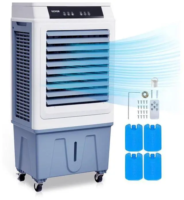 Alt view image 2 of 2 - VEVOR Evaporative Air Cooler 3100 CFM with 9 Gallon Water Tank Portable Swamp Cooler