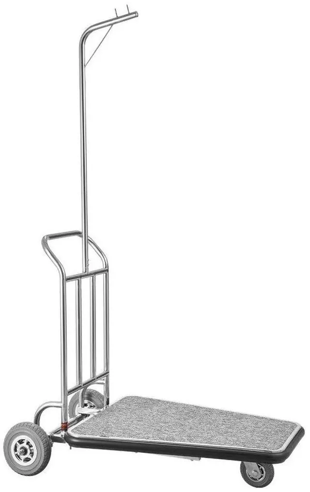 Alt view image 2 of 2 - VEVOR  Luggage Cart 600 LBS 3 Wheel Stainless Steel Finish Bellman's Cart