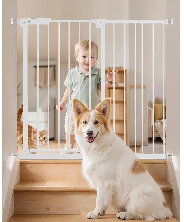 Alt view image 2 of 2 - VEVOR Baby Gate 26-40 Inches Adjustable Width 36 Inches High Dog Gate White