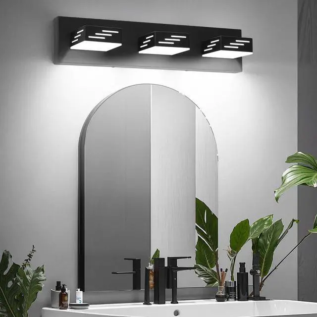 Main image of 3-Light LED Modern Bathroom Vanity Light Fixtures 19.69-Inch Wall Light Fixtures