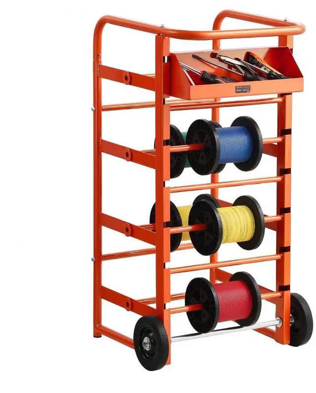 Main image of Wire Spool Rack 11 Rods Cable Caddy Wire Spool Cart for Industrial Electrical