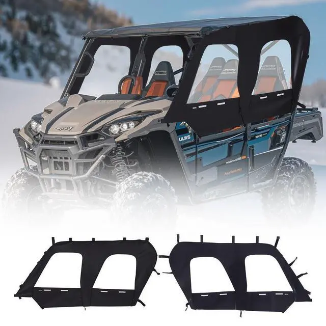 Main image of UTV Cab Enclosure Upper Doors Set Zipper Enclosure for Kawasaki Teryx4 2012-2022