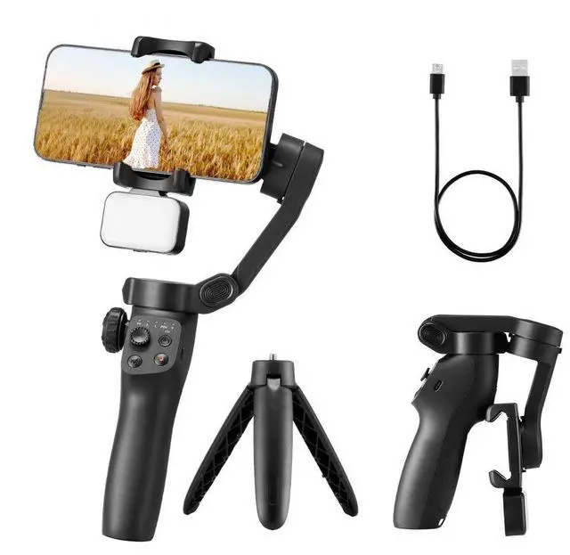 Main image of 3-Axis Phone Gimbal Stabilizer for Smartphone Android iPhone with Fill Light