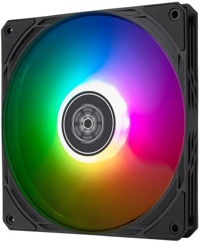 Main image of SilverStone Technology Air Slimmer 140 Enhanced Performance 140mm Slim Fan with Full-Range PWM, ARGB Lighting and Shark Force Technology, (SST-AS140B-ARGB)