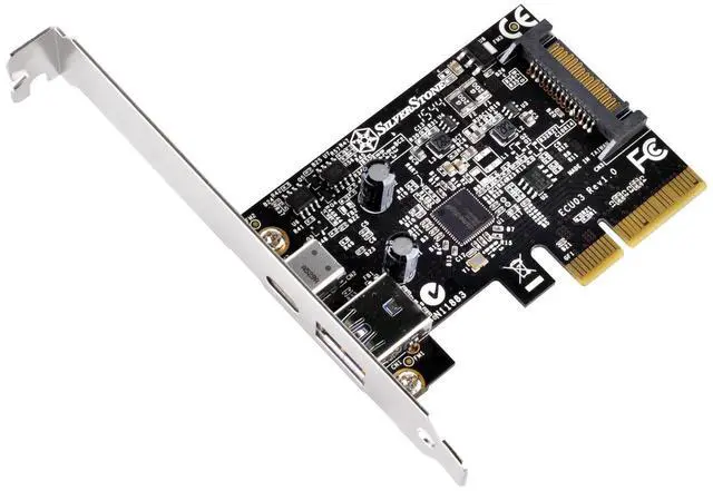 Alt view image 8 of 10 - 2 ports USB 3.1 Gen2 10Gbps Type C and Type A PCI Express card Gen2 x 2 (USB 3.1 A+C)