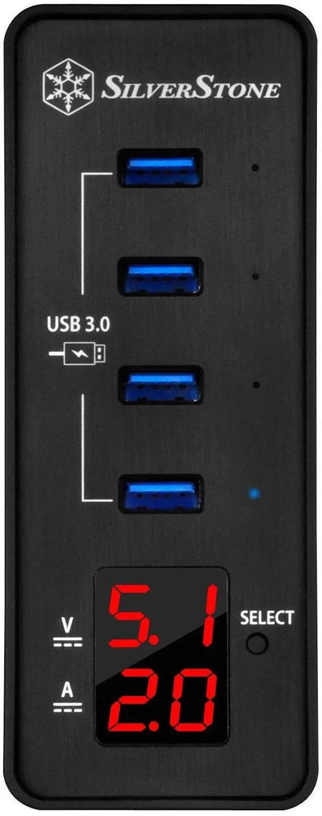 Alt view image 4 of 10 - A smart four port USB 3.0 hub with fast charging and power meter