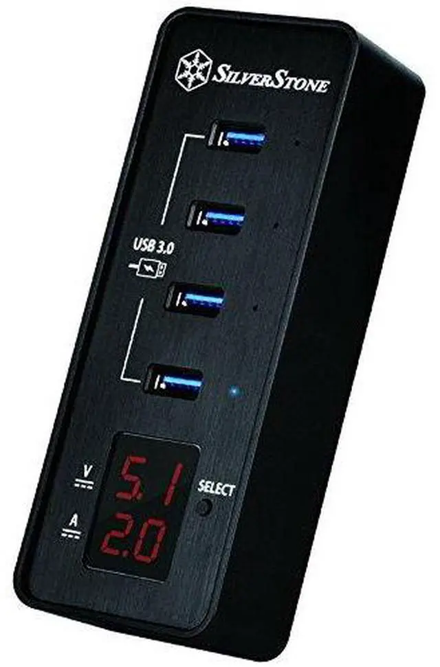 Alt view image 6 of 10 - A smart four port USB 3.0 hub with fast charging and power meter