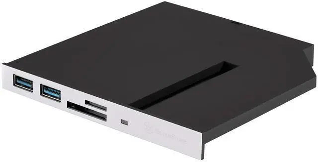 Alt view image 5 of 9 - Black (with white replace panel), 12.7mm tray loading type slim ODD bay, 2 * USB3.0 A type, Cardreader, Support SDXC / Micro SDXC, 1 * M.2 SATA type SSD slot