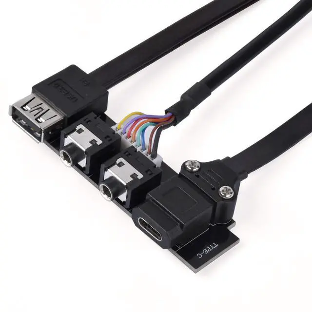 Alt view image 8 of 14 - USB3.0  A type * 1 internal 19Pin 800mm length +USB3.1 Gen2  C Type *1internal 20Pin Key-A 600mm length+ HD Audio 800mm length