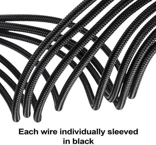 Alt view image 9 of 14 - SST-PP07E-EPS8B,  4+4 pin black sleeve extension cable, 18AWG, black cable comb x 4