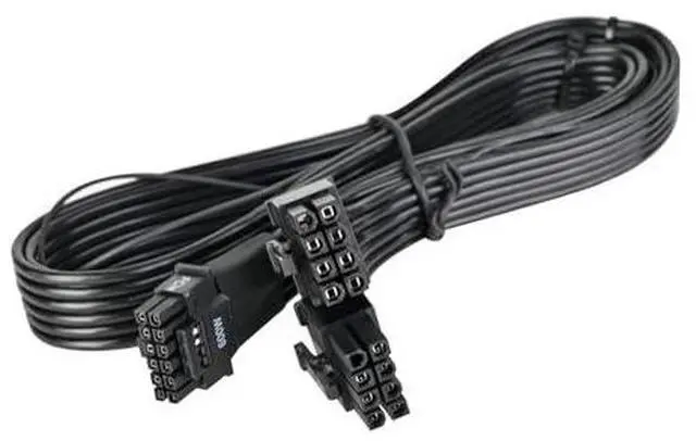 Alt view image 2 of 6 - SilverStone Technology PP15-EPS Dual EPS 8 pin (PSU) to 12+4 pin (GPU) 12V-2x6 PCIe Gen5 Cable for Silverstone 3rd Gen PSUs, SST-PP15-EPS