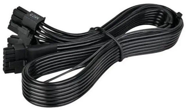 Alt view image 3 of 6 - SilverStone Technology PP15-EPS Dual EPS 8 pin (PSU) to 12+4 pin (GPU) 12V-2x6 PCIe Gen5 Cable for Silverstone 3rd Gen PSUs, SST-PP15-EPS