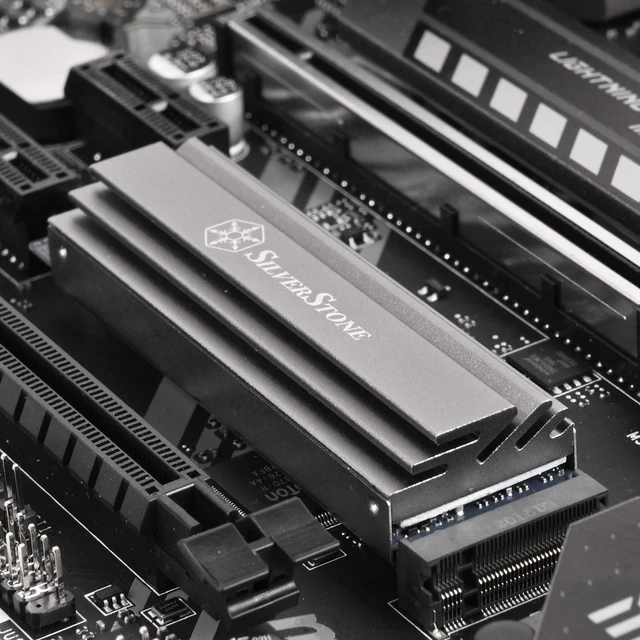 Alt view image 6 of 7 - SilverStone Technology TP04 Aluminum Alloy M.2 SSD Cooling kit, TAA Compliant