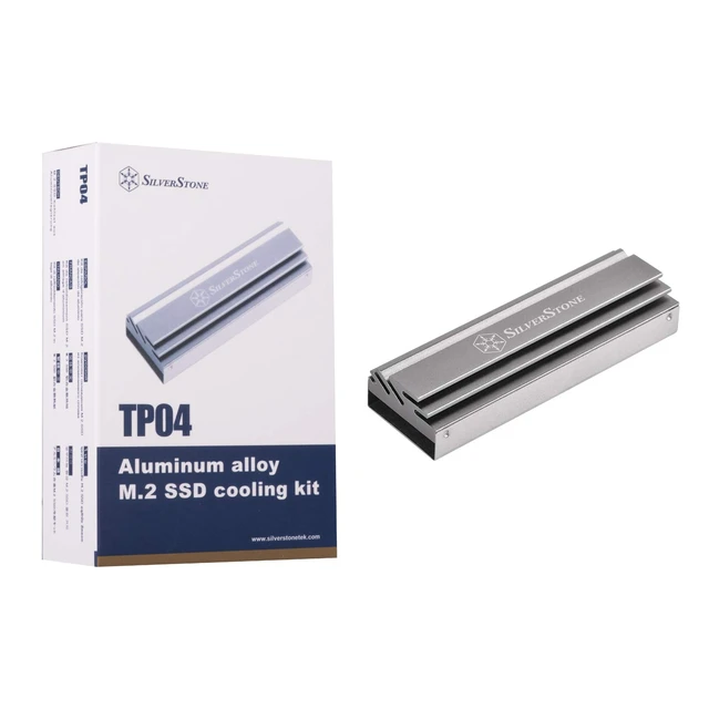 Alt view image 7 of 7 - SilverStone Technology TP04 Aluminum Alloy M.2 SSD Cooling kit, TAA Compliant