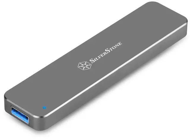 Alt view image 5 of 9 - silverstone technology m.2 sata ssd to usb 3.1 gen 2 enclosure with retractable aluminum usb typea housing in charcoal gray ms09b