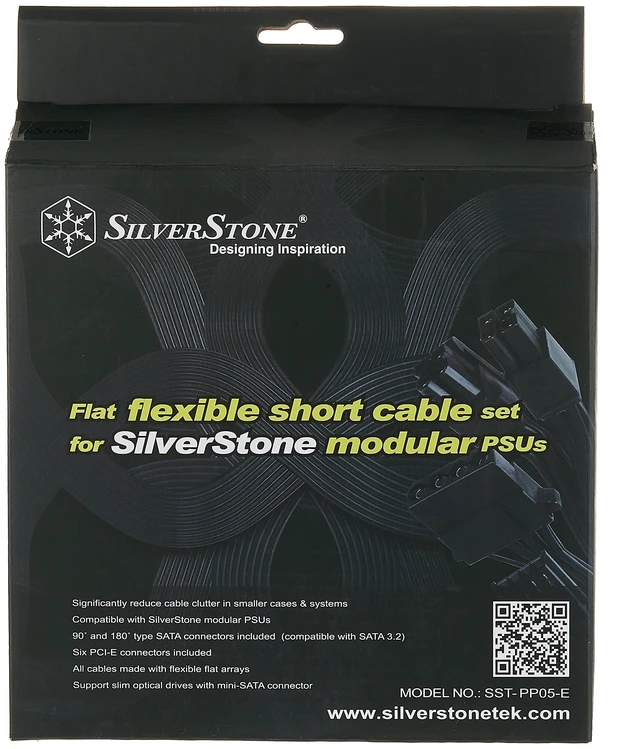Main image of Technology Flat Flexible Short Cable Set Designed for SilverStone Modular Power Supplies PP05-E