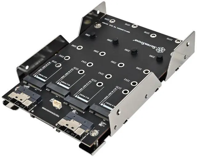 Alt view image 6 of 6 - SilverStone Technology SDP13 Single 3.5" Bay to Four NVMe SSD Adapter, SST-SDP13B
