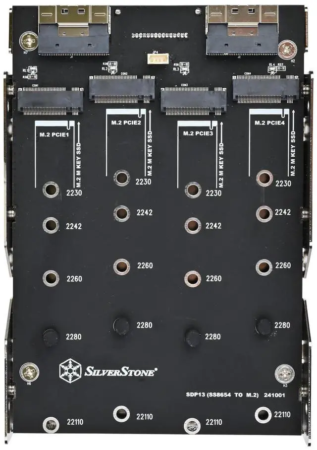 Alt view image 5 of 6 - SilverStone Technology SDP13 Single 3.5" Bay to Four NVMe SSD Adapter, SST-SDP13B