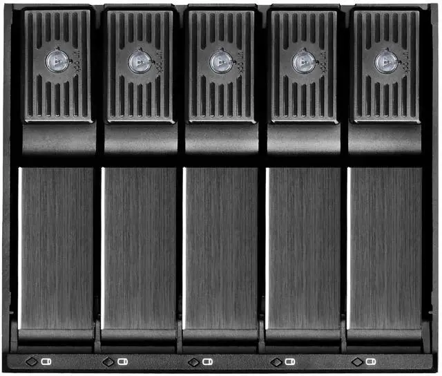 Alt view image 5 of 9 - SilverStone FS305B-12G Three 5.25" device bay to five 3.5" SAS-12G / SATA-6Gbit/s Trayless Hot-Swap Cage