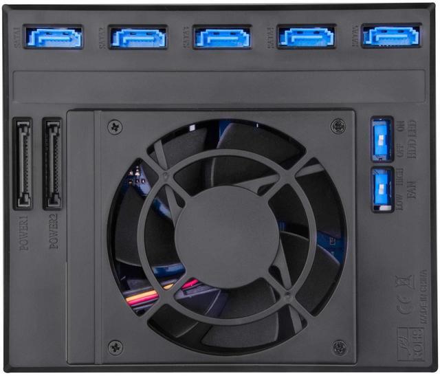 Alt view image 7 of 9 - SilverStone FS305B-12G Three 5.25" device bay to five 3.5" SAS-12G / SATA-6Gbit/s Trayless Hot-Swap Cage