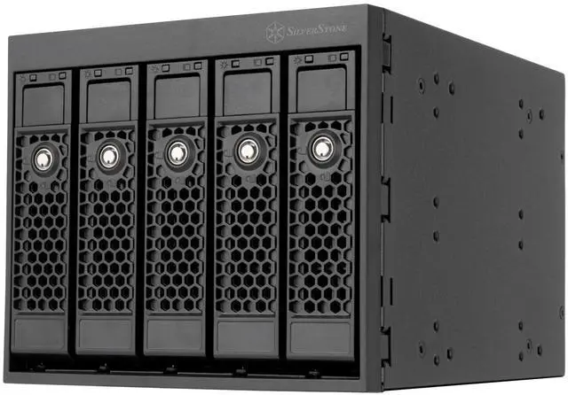 Main image of SilverStone Technology FS305-E All-Black Three 5.25" Device Bay to Five 3.5" SAS-12G / SATA 6Gbit/s Hot-swap Adapter Cage, SST-FS305B-E