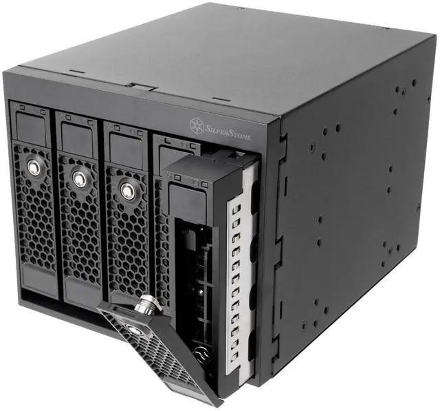 Alt view image 4 of 7 - SilverStone Technology FS305-E All-Black Three 5.25" Device Bay to Five 3.5" SAS-12G / SATA 6Gbit/s Hot-swap Adapter Cage, SST-FS305B-E