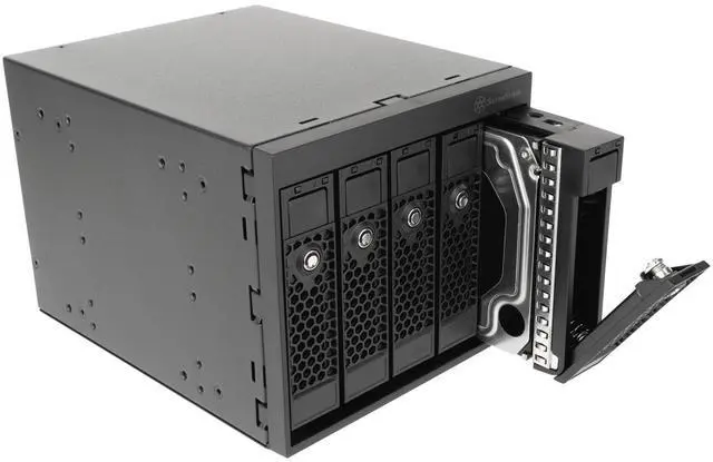 Alt view image 5 of 7 - SilverStone Technology FS305-E All-Black Three 5.25" Device Bay to Five 3.5" SAS-12G / SATA 6Gbit/s Hot-swap Adapter Cage, SST-FS305B-E