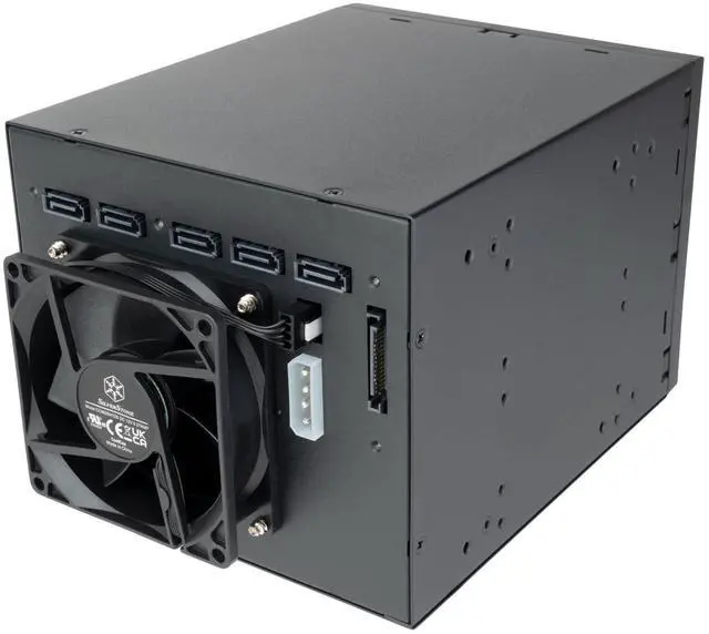 Alt view image 6 of 7 - SilverStone Technology FS305-E All-Black Three 5.25" Device Bay to Five 3.5" SAS-12G / SATA 6Gbit/s Hot-swap Adapter Cage, SST-FS305B-E