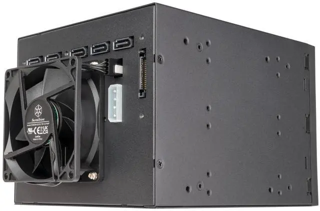 Alt view image 7 of 7 - SilverStone Technology FS305-E All-Black Three 5.25" Device Bay to Five 3.5" SAS-12G / SATA 6Gbit/s Hot-swap Adapter Cage, SST-FS305B-E