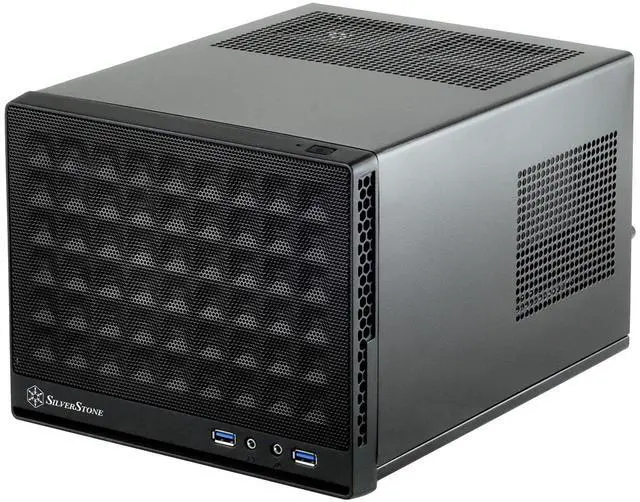 Alt view image 3 of 8 - SilverStone Technology Ultra Compact Mini-ITX Computer Case with Mesh Front Panel Black (SST-SG13B-USA)