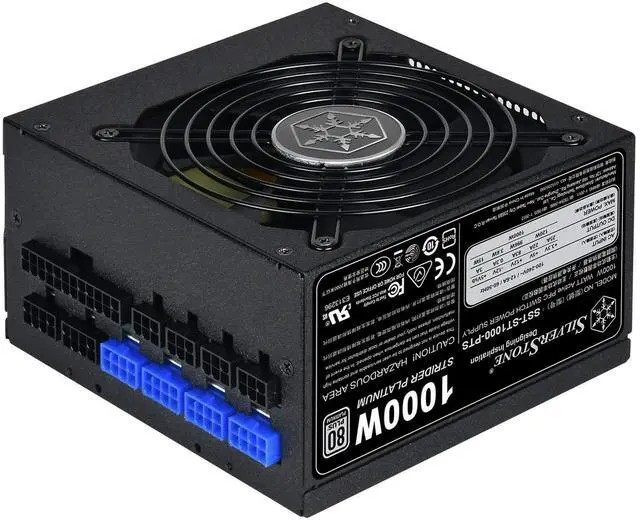 Alt view image 3 of 7 - 1000W, ATX, single +12V rails with 83A output, Silent 120mmFan with 18dBA, efficiency 80Plus Platinum certification, fully modular cable, 140mm depth, 8x8/6pin PCI-E.