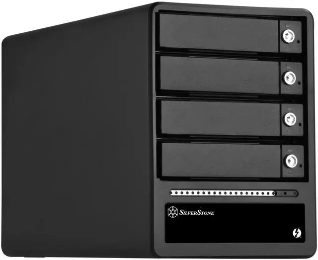Alt view image 3 of 9 - Silverstone 4-Bay 2.5"/3.5" HDD/SSD RAID enclosure with Thunderbolt 2
