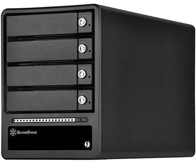 Alt view image 5 of 9 - Silverstone 4-Bay 2.5"/3.5" HDD/SSD RAID enclosure with Thunderbolt 2