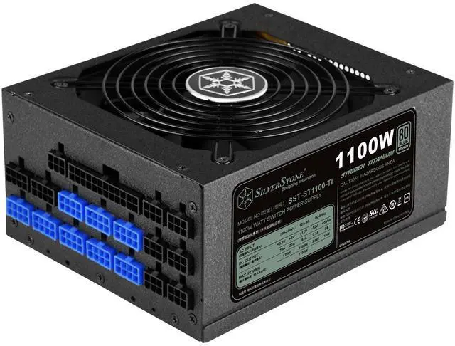 Alt view image 2 of 7 - SilverStone Technology ST1100-TI, 80 Plus Titanium 1100W Fully Modular ATX/PS2 Power Supply, SST-ST1100-TI-X