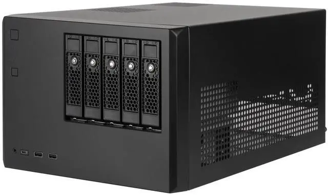 Alt view image 4 of 10 - SilverStone Technology CS351 5-Bay SAS-12G / SATA-6G hot-swappable high Performance NAS Chassis, SST-CS351