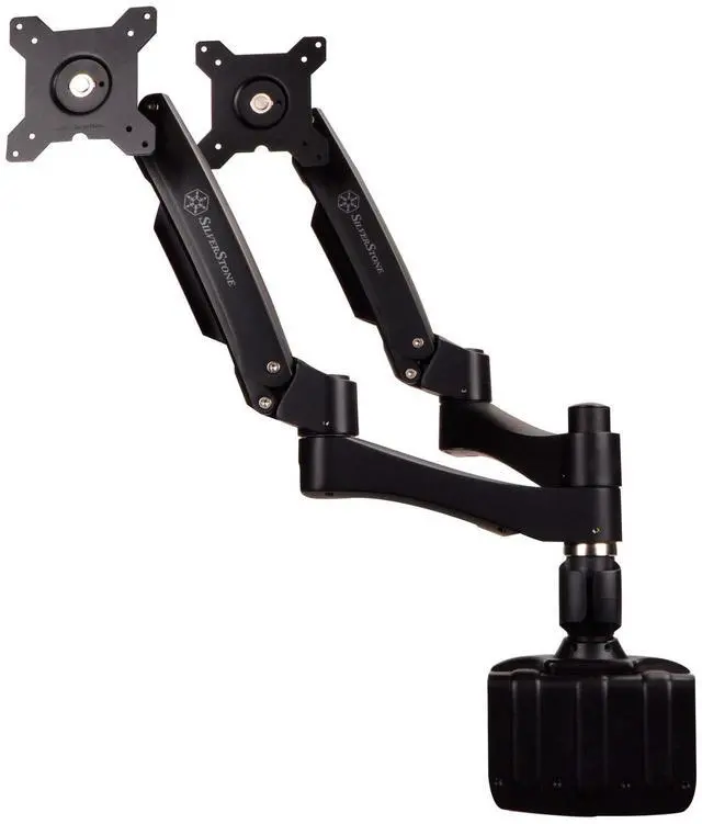 Alt view image 7 of 11 - Silverstone Tek Dual LCD Monitor Desk Mounting Bracket with Articulating Arms up to 24-Inch (ARM22BC)