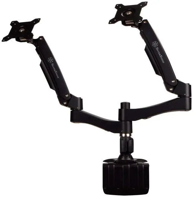 Alt view image 9 of 11 - Silverstone Tek Dual LCD Monitor Desk Mounting Bracket with Articulating Arms up to 24-Inch (ARM22BC)