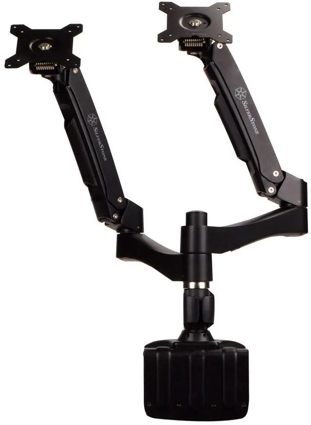 Alt view image 8 of 11 - Silverstone Tek Dual LCD Monitor Desk Mounting Bracket with Articulating Arms up to 24-Inch (ARM22BC)