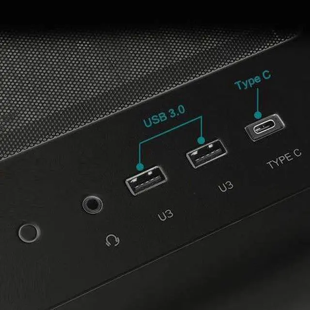 Alt view image 11 of 14 - ATX Case/ ARGB Lighting/ 200mmx2+120mm Black Fan x1/Type Cx1+U3x2+CITA Audio x1/3.5"x2+2.5"x6 / TG Side Panel /Silver AL Bezel+ Black Body