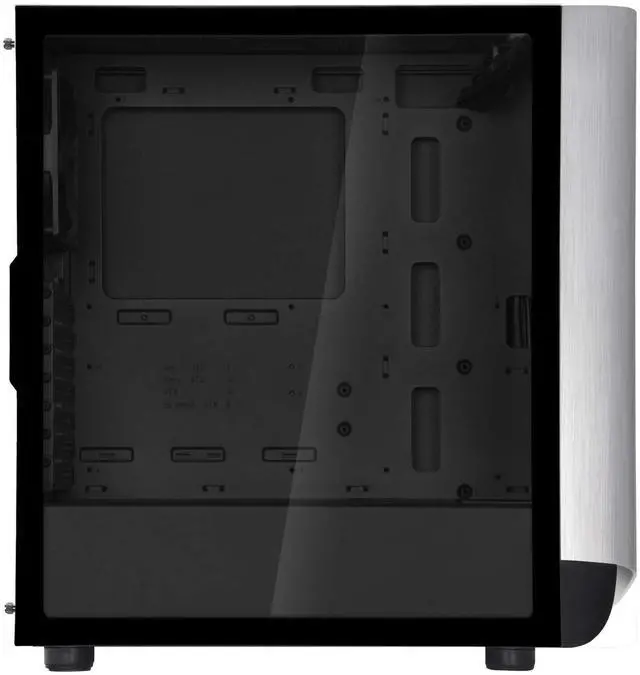 Alt view image 13 of 14 - ATX Case/ ARGB Lighting/ 200mmx2+120mm Black Fan x1/Type Cx1+U3x2+CITA Audio x1/3.5"x2+2.5"x6 / TG Side Panel /Silver AL Bezel+ Black Body