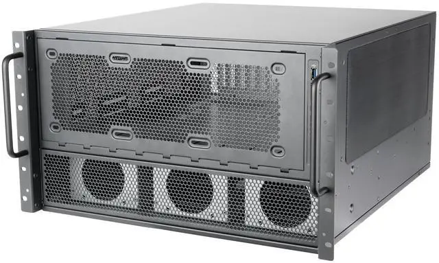 Alt view image 5 of 7 - SilverStone Technology RM600 6U Rackmount Chassis  - Dual PSU Compatibility -Triple 360mm Radiator Support