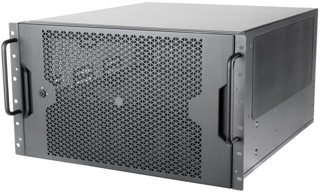 Main image of SilverStone Technology RM61-312 6U 12-Bay Rackmount Chassis  - Dual PSU compatibility - Triple 360mm radiator support - 12 Gb/s Mini-SAS HD SFF-8643 Featuring SGPIO Compatibility